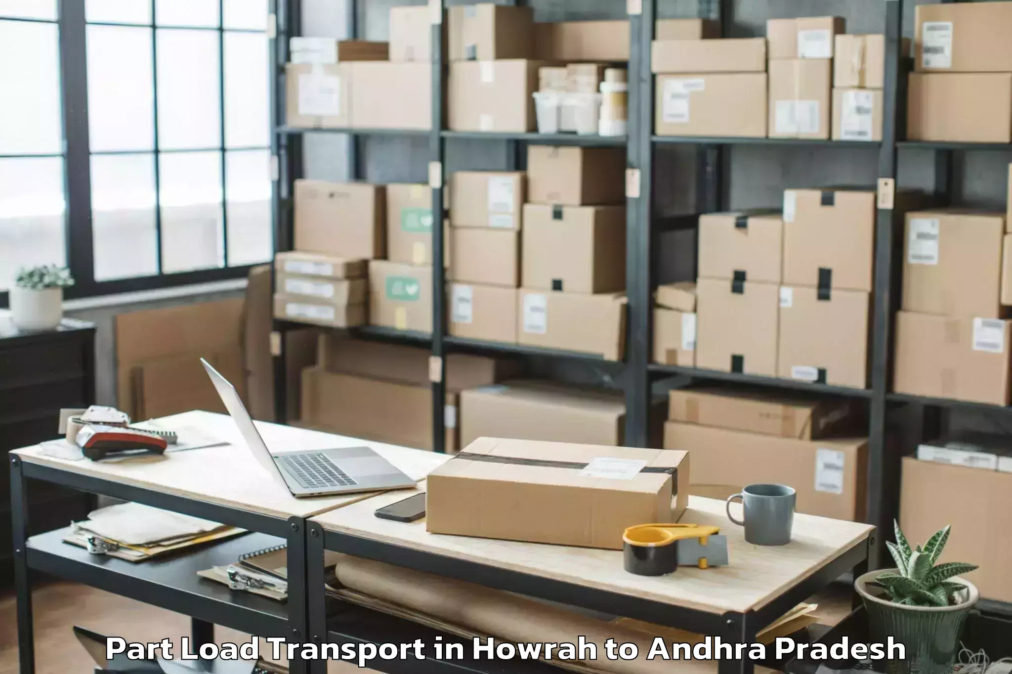 Book Howrah to Jinnuru Part Load Transport Online